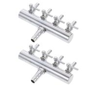 FRCOLOR Divisor de Bomba de Aire para Acuario 2 Piezas, Válvula Distribuidora de Flujo Ajustable de Acero Inoxidable 8 Vías 4 Mm, Conector para Accesorios Peceras y Sistema Aireación
