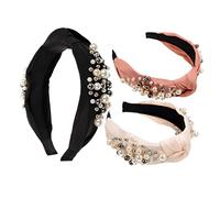 FRCOLOR Elegante Juego de 3 Diademas Anudadas Negras Coreanas para Mujer