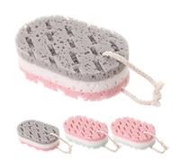 FRCOLOR Esponjas Exfoliantes De Baño 4 Piezas Multicolor Para Ducha, Doble Función Exfoliación y Limpieza, Material Esponja Suave, Uso Corporal y Depuración De Espalda, Ideales Para Mujeres y Hombres