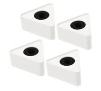 FRCOLOR Estación de Micrófono Triangular de 4 Piezas Logotipo para Entrevistas Soporte de Micrófono Profesional Inalámbrico en Conferencias y Presentaciones