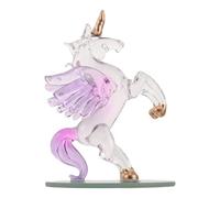 FRCOLOR Estatua de Cristal de Unicornio con Alas Escultura Decorativa para Hogar con Diseño Fantástico y Detallado para Ambientes Mágicos