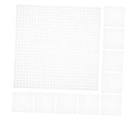 FRCOLOR Estructura Estable y Superficie Lisa de Plástico Blanco 15 Piezas Malla Cuadrada Base Plana para Bordado y Ganchillo Adecuado para Proyectos DIY Manualidades Reutilizable