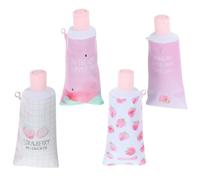 FRCOLOR Estuche de Lápices de PU Pack de 4 Piezas con Diseño de Pasta de Dientes, Gran Capacidad y Cremallera, Bolsa Multifuncional para Organizar Lápices y Útiles Escolares para Mujer