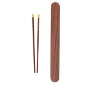 FRCOLOR Estuche de Palillos de Madera Negra de Nogal Grande, Portapalillos Portátil para Palillos Largos de Cocina y Viaje, Caja Organizadora para Almacenamiento Higiénico en Camping