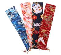 FRCOLOR Estuche de Tela para Abanico Japonés Plegable, Bolsa Portátil Cordón para Guardar Abanicos, Palillos y Accesorios en Viajes y Actividades al Aire Libre