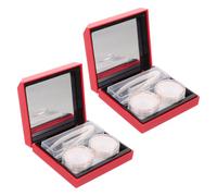 FRCOLOR Estuche para Lentes de Contacto Esmerilado Estuche Prueba de Fugas Espejo y Compartimentos Dobles para Viajes y Uso Diario Almacenamiento de Lentes