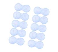 FRCOLOR Estuches para Lentes De Contacto Doble Marco 10 Unidades Plástico Transparente Azul Herméticos para Viaje y Uso Diario Protección Ocular Ergonomía para Estudiantes y Oficinistas