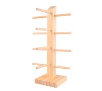 FRCOLOR Expositor de Gafas de Sol de Madera de Pino Natural Soporte para 4 Pares Organizador Multifunción para Gafas de Lectura y Miopía Estante Estable para Uso en Hogar y Tienda