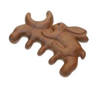 FRCOLOR Exquisito Peine de Madera para Masaje del Cuero Cabelludo con Diseño de Conejito Peine de Sándalo Natural para Aliviar Y Energía