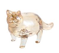 FRCOLOR Figura Decorativa de Gato Gordo de Cristal para Sala y Escritorio Adorno Doméstico con Diseño de Mascota Caricatura