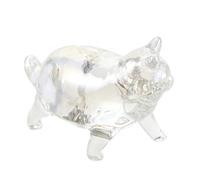 FRCOLOR Figura Decorativa de Gato Gordo de Cristal para Salón y Entrada Adorno de Mesa para Hogar con Diseño Encantador y Estilo Moderno