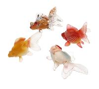 FRCOLOR Figuritas De Peces Diminutas Koi y Peces Dorados para Niños Tamaño Mini para Acuarios Pequeños Flotantes Juguetes Seguros Set De 4 Unidades