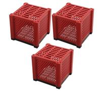 FRCOLOR Filtro para Peceras 3 Piezas Cubos Purificadores de Agua para Acuarios Carbón Activado Rojo, Accesorios de Filtración Reutilizables para Estanques y Bebederos, Caja