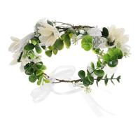 FRCOLOR Floral Nupcial Elegante con Verdes y Lazo Diadema Cómoda para Bodas Sesiones Fotográficas y Fiestas Tocado para Mujer y Novia
