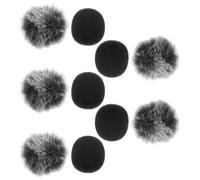 FRCOLOR Fundas Antiviento para Micrófonos de Solapa y Diadema 10 Piezas 5 de Pelo Sintético y 5 de Algodón Suave Protectores para Grabación Exteriores Reducción de Ruido de Viento y