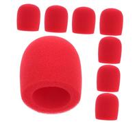 FRCOLOR Fundas de Espuma Rojas Reutilizables 8 para Micrófonos de Mano Protección contra Viento y Spray para Discursos y Grabaciones en Casa