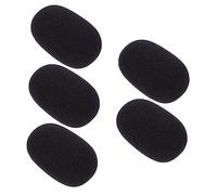 FRCOLOR Fundas Protectoras Que Previene la Humedad para Micrófonos de Cuello de Cisne Juego de 5 en Esponja Negra, Diseño Resistente Adecuado para Entrevistas y Salas de Conferencias