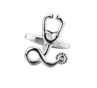 FRCOLOR Gemelos de Camisa Estetoscopio Plateados para Hombre y Mujer Creativa y Elegante para Negocios Bodas y Eventos Formales