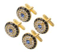 FRCOLOR Gemelos de Camisa para Hombre 2 Pares Diseño Ojo de Demonio y Cristal, Accesorios para Puños Franceses, Botones Decorativos Esmoquin, Ideales para Bodas, Negocios y Eventos