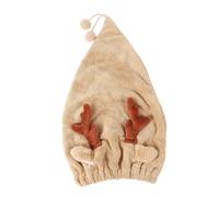 FRCOLOR Gorro pelo seco asta Albornoz cepillo de pelo ventilado poncho cerda rizo mini envoltura de toallas para el cabello sombrero de pelo seco Forro polar coralino de poliéster Coffee