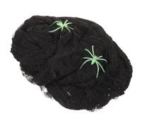 FRCOLOR Gran Telaraña Negra de Halloween con Arañas, Decoración Ligera de Plástico y Algodón para Fiesta Interior y Ambiente Terrorífico Color Aleatorio