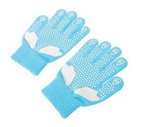 FRCOLOR Guantes de Patinaje Artístico para Niñas L Azul Claro Puntos Antideslizantes Mitones de Invierno Acolchados para Competición Guantes de Seguridad para Que Patinan sobre Hielo