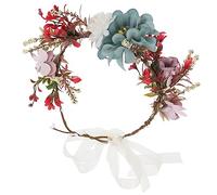 FRCOLOR guirnalda nupcial novia fuente banda floral tiara diadema de playa diadema de boda de flores de playa de flores accesorios para el cabello de la boda tela