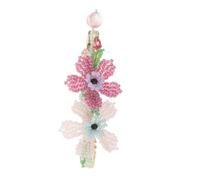 FRCOLOR Handcrafted Beaded Flower Hair Clips Floral Snap Barrette Durable Spring Clip For Women Casual Parties Cute Playful Hair Accessories