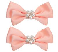 FRCOLOR Hebillas de Clips para Zapatos Perlas y Lazo Delicado, Accesorios para Zapatos de Tela y Metal, Decoración Adecuado para Fiesta y Día Especial