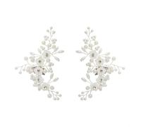 FRCOLOR Hebillas de Zapatos de Perla y Aleación Forma de Concha para Mujer, Decoración Elegante para Zapatos Planos en Bodas y Reuniones, 1 Par