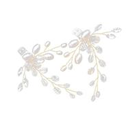 FRCOLOR Hebillas para Zapatos de Perla y Cristal Blanco Aleación, Adorno Elegante para Mujer en Fiestas y Fotografías Callejeras
