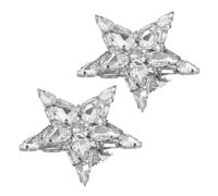 FRCOLOR Hebillas para Zapatos Instalación Fácil y Versátil Desmontables Dijes de Estrella de Cristal de Imitación en Plata, Decoración Elegante para Bodas y Uso Diario