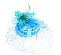 FRCOLOR Horquilla Flor de Pluma Tocado para Mujer Diadema de Malla Plumas para Fiesta de Té Accesorio Cabello para Banquete de Boda