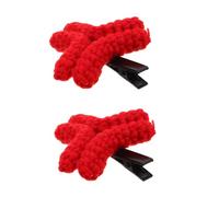 FRCOLOR Horquillas Creativas de Lana Roja con Diseño Divertido Enojo para Flequillos Clips de Pelo Suaves para Mujeres Fiestas y Uso Diario