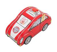 FRCOLOR Hucha Infantil Metálica con Forma de Coche Diseño Rodante Caja Fuerte con Cerradura Integrada para Guardar Monedas y Bolígrafos Seguro