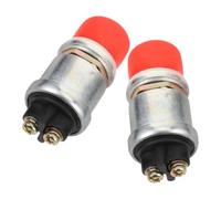 FRCOLOR Interruptor de Arranque Momentáneo y Solución para Arranque en Frío Fácil Mantenimiento 2 Piezas Rojo Botón Pulsador de Aleación de Zinc para Coche y Camión