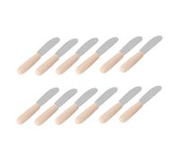 FRCOLOR Juego de 10 Cuchillos para Untar Mantequilla y Queso de Acero Inoxidable con Alta Resistencia Corrosión y Gran Dureza para Uso en Cocina
