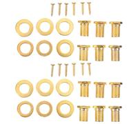 FRCOLOR Juego de 12 Tornillos, Tuercas y Arandelas Doradas para Clavijas de Afinación de Guitarra Acústica, Aleación Resistente Compatibilidad para Músicos Principiantes y Expertos
