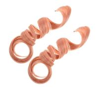 FRCOLOR Juego De 2 Pelucas Con Reflejos Accesorios Para El Cabello Para Mujer Extensiones De Cabello De Colores Extensiones Con Clip Fibra Química Color Rosa
