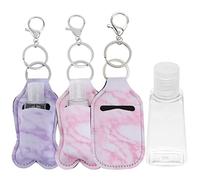 FRCOLOR Juego de 3 Botellas Pequeñas con Diseño de Mármol para Artículos de Tocador de Viaje con Tapas Y Hebillas a Prueba de Fugas para Champú Jabón Líquido Botellas de Viaje