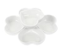 FRCOLOR Juego de 6 Platos y Diferentes Ocasiones para Familias Decoración de Mesa Pequeños de Cerámica de Color Claro en Forma de Corazón Estilo Japonés para Salsas y Reutilizable