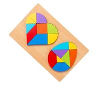 FRCOLOR Juego de de Madera Tangram Corazón y Huevo para Niños Juguete Educativo 1 Set Juguete de Aprendizaje para Desarrollo Cognitivo y Social