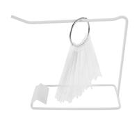 FRCOLOR Juego de Exhibición para Esmaltes de Uñas con Soporte de Hierro Blanco, 50 Puntas Desmontables en Forma de Abanico con Aro para Práctica y Muestras de Colores, Adecuado