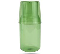 FRCOLOR Juego de Jarra de Vidrio Verde de 500 Ml Vaso, Accesorio Hogar, Fácil de Limpiar y Diseño Simple para Dormitorio o Mesita de Noche