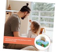 FRCOLOR Juguete Sensorial para Bebés con Caja de Pañuelos Simulada Lavable y Duradera Ejercicio Manual para Pequeños Aprendizaje de Colores y Animales Incluye Pañuelos de Seda
