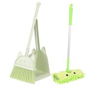 FRCOLOR Juguetes de Limpieza Infantil Broom Mop y Recogedor Color Verde Suave para Casa o Jardín el Juego de rol Participación Domésticas