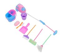 FRCOLOR Juguetes de Limpieza para Kit de Herramientas para Casa de Muñecas Incluye Cubo Fregona y Cepillo Juguetes Educativos para Imaginación Infantil