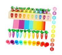 FRCOLOR Juguetes para Contar de Bloques de Construcción de Zanahorias Juguete de Madera para Preescolar Cognitivo para Clasificar Números Casa