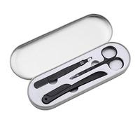 FRCOLOR Kit de Cejas 3 en 1 Juego de Aseo Profesional para Cejas Incluye Pinzas de Acero Inoxidable para Tijeras de Afeitar con Estuche de Viaje