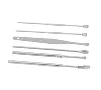 FRCOLOR Kit de Limpieza de Oídos Herramienta Portátil de 6 Piezas en Acero Inoxidable para Eliminar Cerumen Diseño de Doble Cabezal para Uso en Casa y Salón para Uso en Casa y Salón